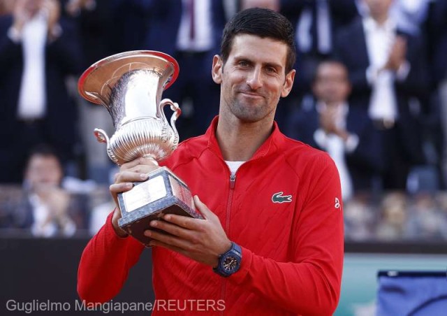 Tenis: Novak Djokovic a cucerit pentru a şasea oară trofeul în turneul de la Roma