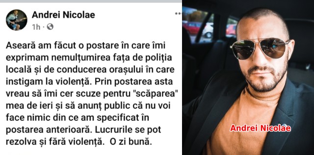 După ce a instigat năvodărenii la violență, și-a cerut scuze „la domni polițiști“