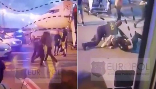 Bătaie la scara avionului, pe aeroportul Henri Coandă. Video