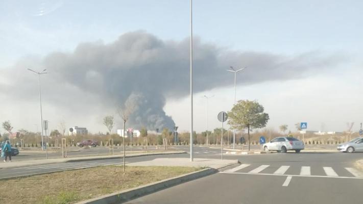Incendiu uriaș la marginea Bucureștiului, în zona Chitila