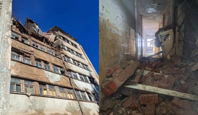 O parte din acoperișul Sanatoriului Marila din Oravița s-a prăbușit