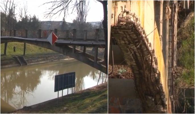 Podul Îndrăgostiților din Timișoara, la un pas să se prăbușească