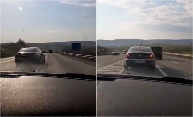 Un polițist a șicanat în trafic un șofer, pe motiv că mergea prea încet. Video