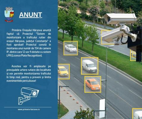 Primăria Hârșova anunță montarea unui sistem de monitorizare a traficului rutier