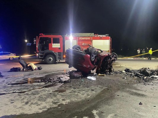 Accident rutier mortal în Năvodari: Un autoturism s-a răsturnat şi apoi a luat foc!