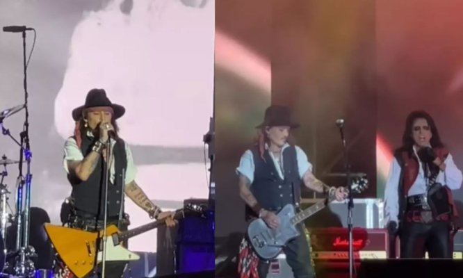Momentul neașteptat de la concertul lui Johnny Depp din România. Cu cine s-a fotografiat