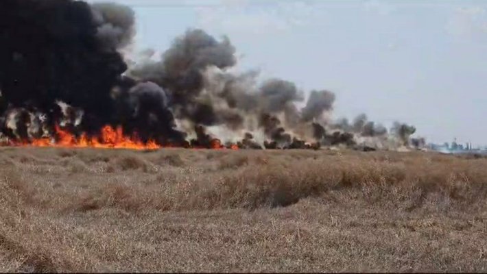 Ard 10 hectare de vegetaţie. A fost emis mesaj Ro-Alert