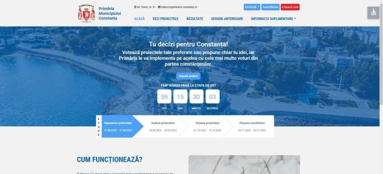 „Tu decizi pentru Constanța“, a doua ediție a procesului de bugetare participativă al municipiului