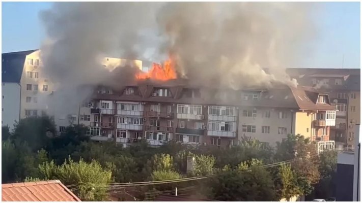 Incendiu de proporții în Craiova. Cinci blocuri, cuprinse de flăcări