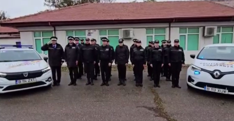 Polițiștii locali constănțeni, moment de reculegere pentru colegul căzut la datorie, din Pitești