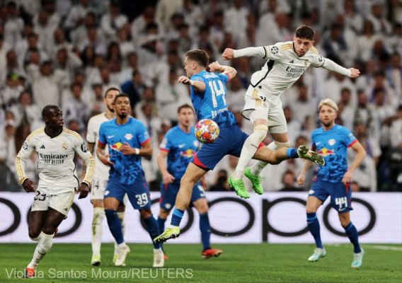 Fotbal: Real Madrid s-a calificat în sferturile Ligii Campionilor, deşi a remizat cu RB Leipzig 