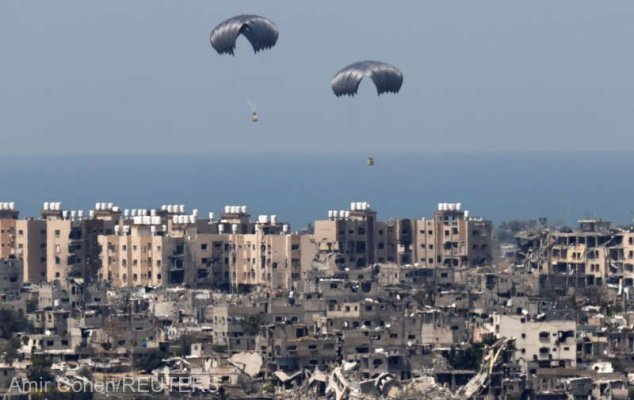 Casa Albă: SUA ''vor continua'' paraşutarea de alimente în Fâşia Gaza 