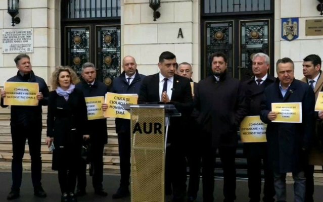 AUR, protest la sediul Ministerului de Interne privind comasarea alegerilor