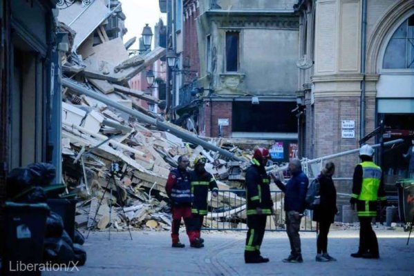 Franţa: Un imobil vechi din centrul oraşului Toulouse s-a prăbuşit