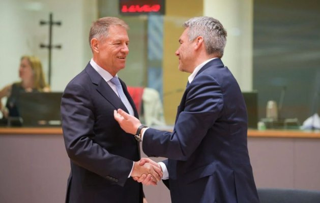 Iohannis îl primește joi pe cancelarul austriac, Karl Nehammer