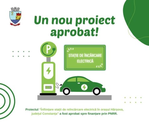 Primăria Hârșova, proiect pentru suplimentarea stațiilor de încărcare a mașinilor electrice