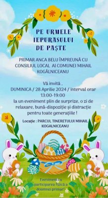 „Pe urmele iepurașului de Paște”, eveniment organizat de Primăria Mihail Kogălniceanu