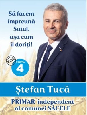 Ștefan Tucă, candidat independent, a câștigat Primăria Săcele