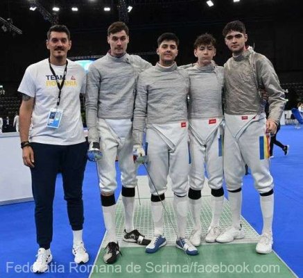 Scrimă: Echipa masculină de sabie a României, medaliată cu argint la Europene