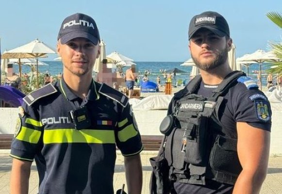 O copilă de 6 ani, găsită de un poliţist şi un jandarm, după ce s-a rătăcit pe plajă, la Mamaia