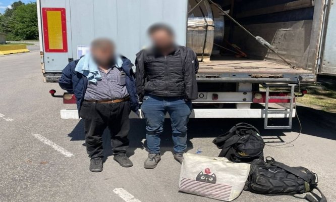 Doi sirieni, ascunși în remorca unui autocamion, au încercat să intre ilegal în țară