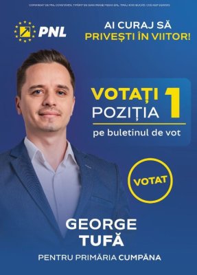 George Tufă, candidatul PNL pentru Primăria Cumpăna, invită locuitorii comunei la vot