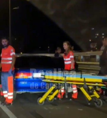 Accident rutier pe podul de la Doraly: un autobuz de la CT BUS, implicat! Video