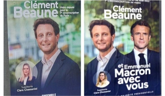 Emmanuel Macron a dispărut de pe afişele electorale ale propriului său partid