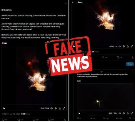 MaPN acuză răspândirea unor știri false despre doborârea unor drone rusești care ar fi vizat teritoriul României
