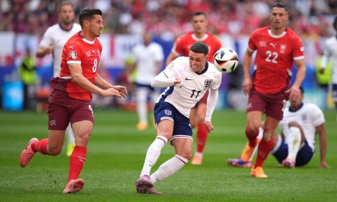Anglia și Elveția s-au întâlnit în sferturile EURO 2024. Scor egal 1-1, intră în prelungiri