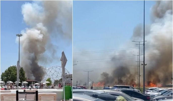 Incendiu puternic lângă București, în apropierea unui centru comercial