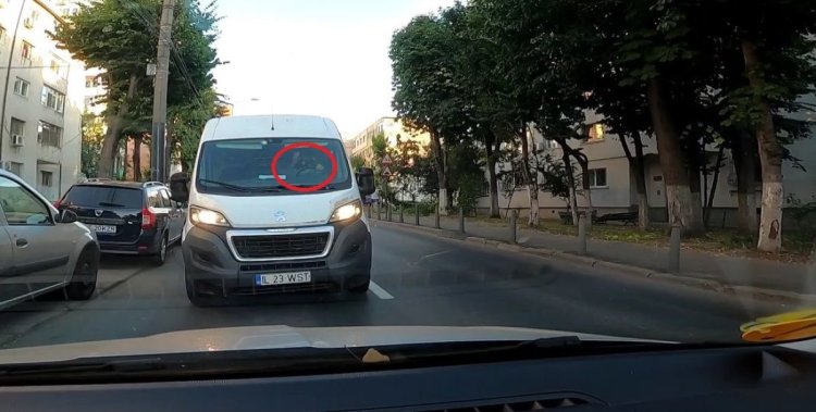 Un șofer de microbuz care distribuia pâine a intrat pe interzis pe strada Adamclisi... că era strada lui. Video
