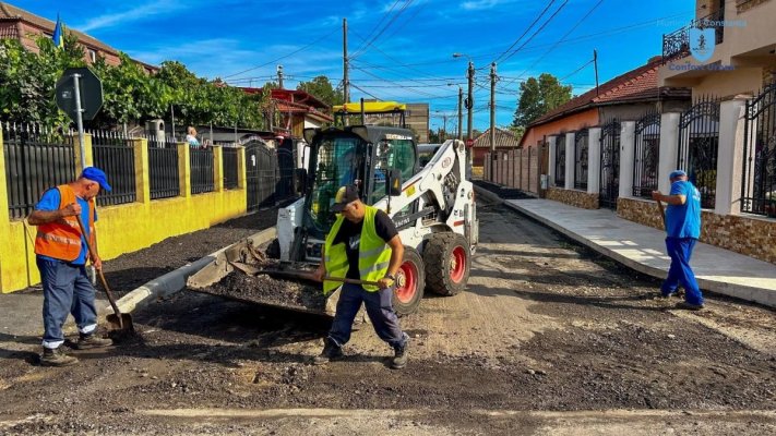 Se reabilitează carosabilul și trotuarele pe strada Mihu Copilu din cartierul Palas