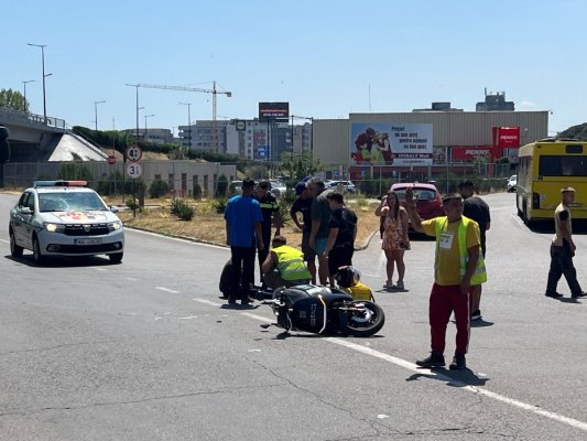 Accident pe podul de la Doraly, a fost implicat și un scuter! Video