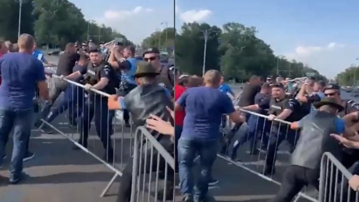 Violențe la protestul ciobanilor din Piața Victoriei: o jandarmeriță a fost lovită în cap cu talanga! Video