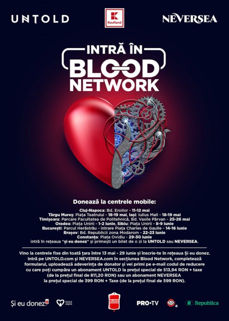 Donează la ”Blood Network” și mergi la Neversea!