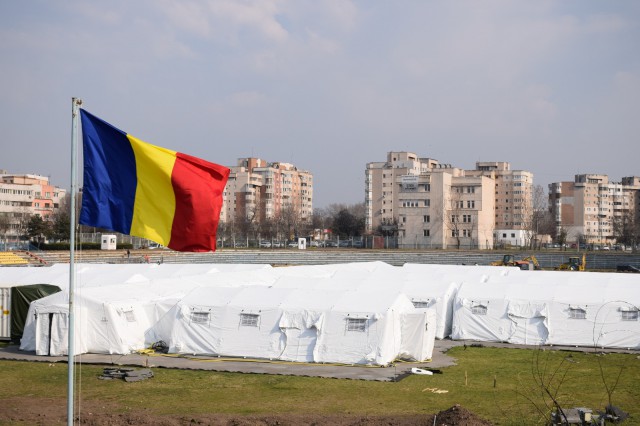 Stadiul lucrărilor de la spitalul militar mobil din Constanța