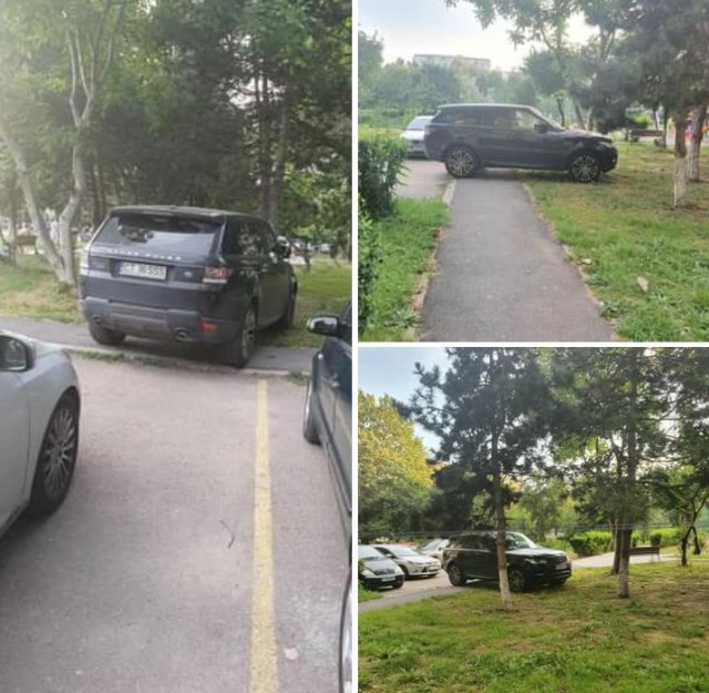 Un FIGURANT cu RANGE ROVER şi-a PARCAT mașina în PARC