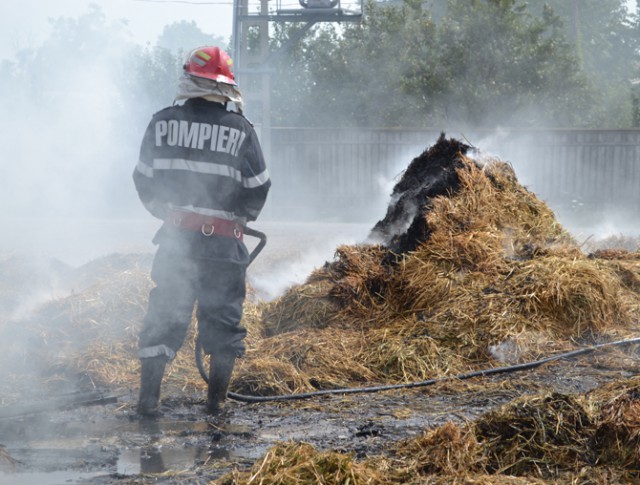 Incendiu la o șiră de paie, în Arsa