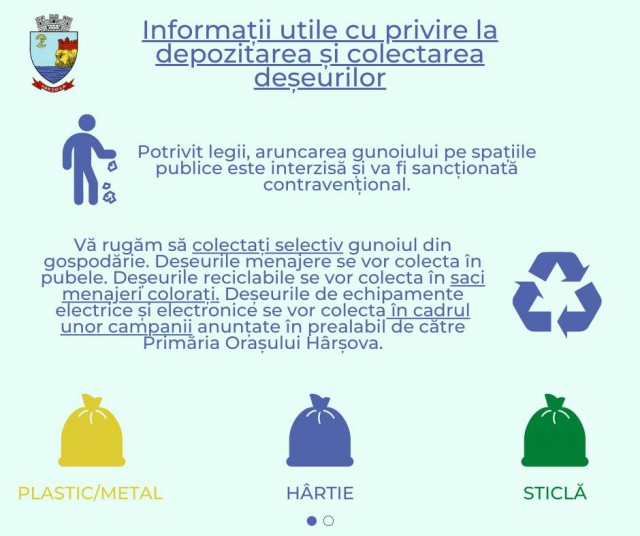 Primăria Hârșova, regulament pentru depozitarea și colectarea deșeurilor