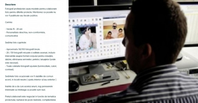 UN FOTOGRAF caută MINORE, pe Olx, care să APARĂ în FILME PORNO!