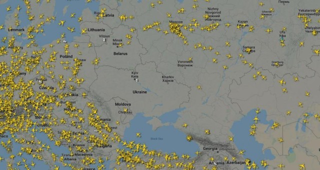 Cum arată spațiul aerian al României, după ce Rusia a atacat Ucraina