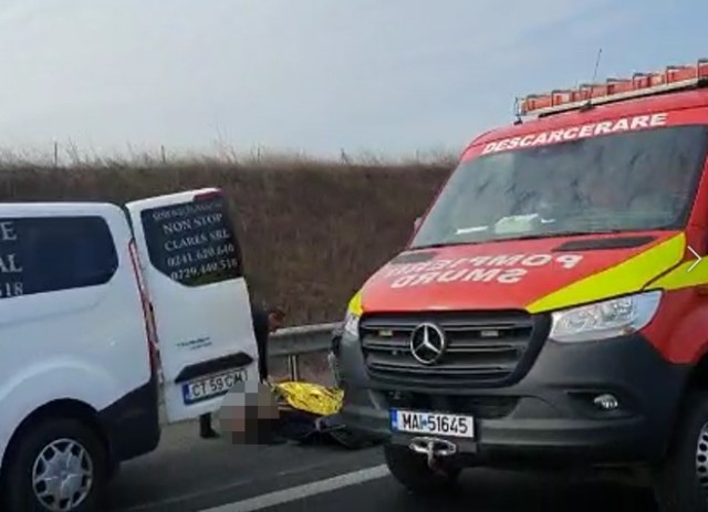 Accident rutier pe autostrada A2. Un bărbat a murit. Video