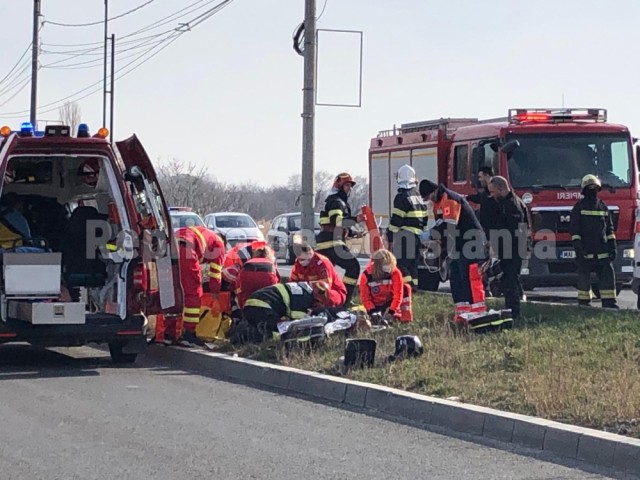 A căzut cu motocicleta în șant, între Eforii, și a rămas fără picior. Video